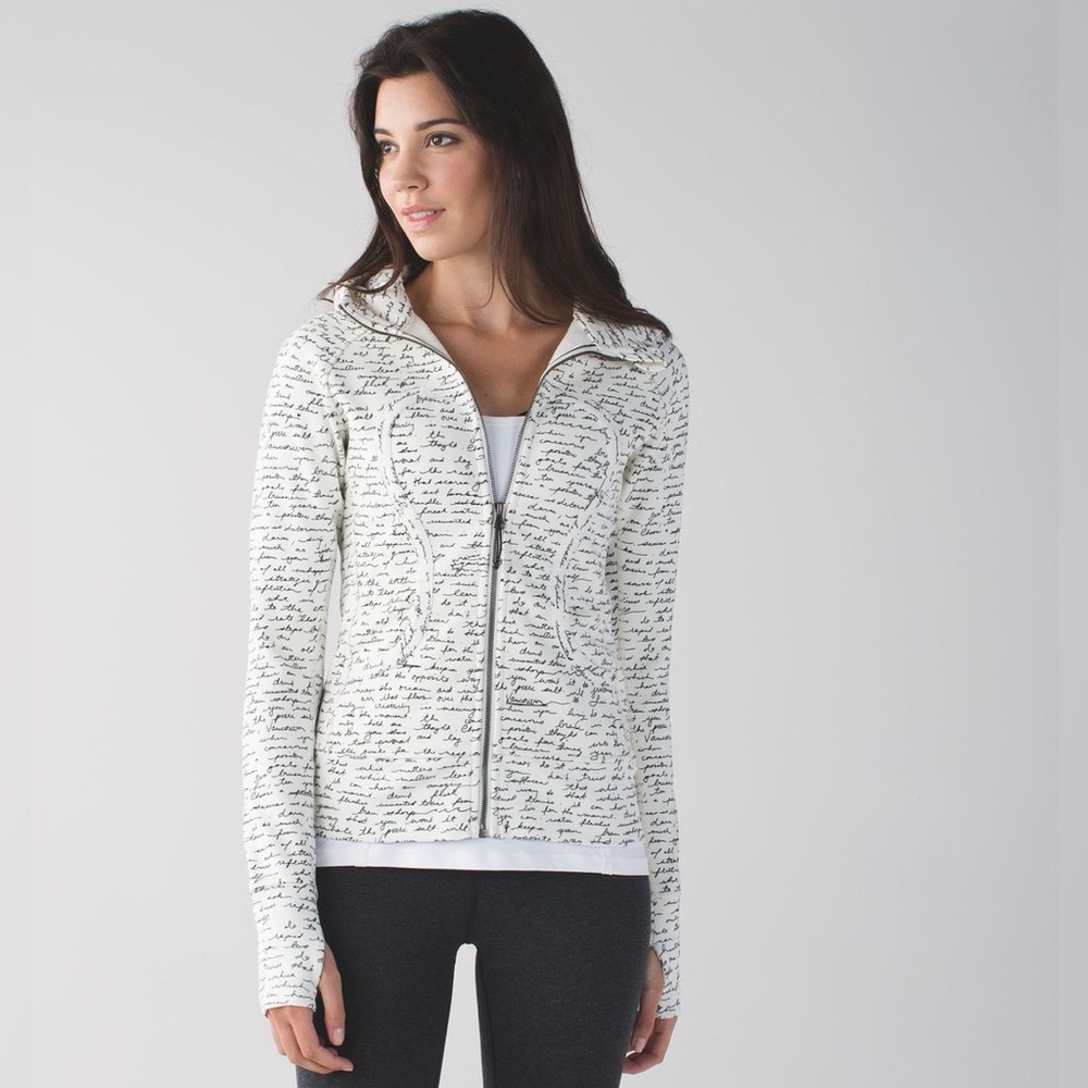 Lululemon Scuba Hoodie II Manifesto Script Ghost Black / Ghost SZ 6 NWOT